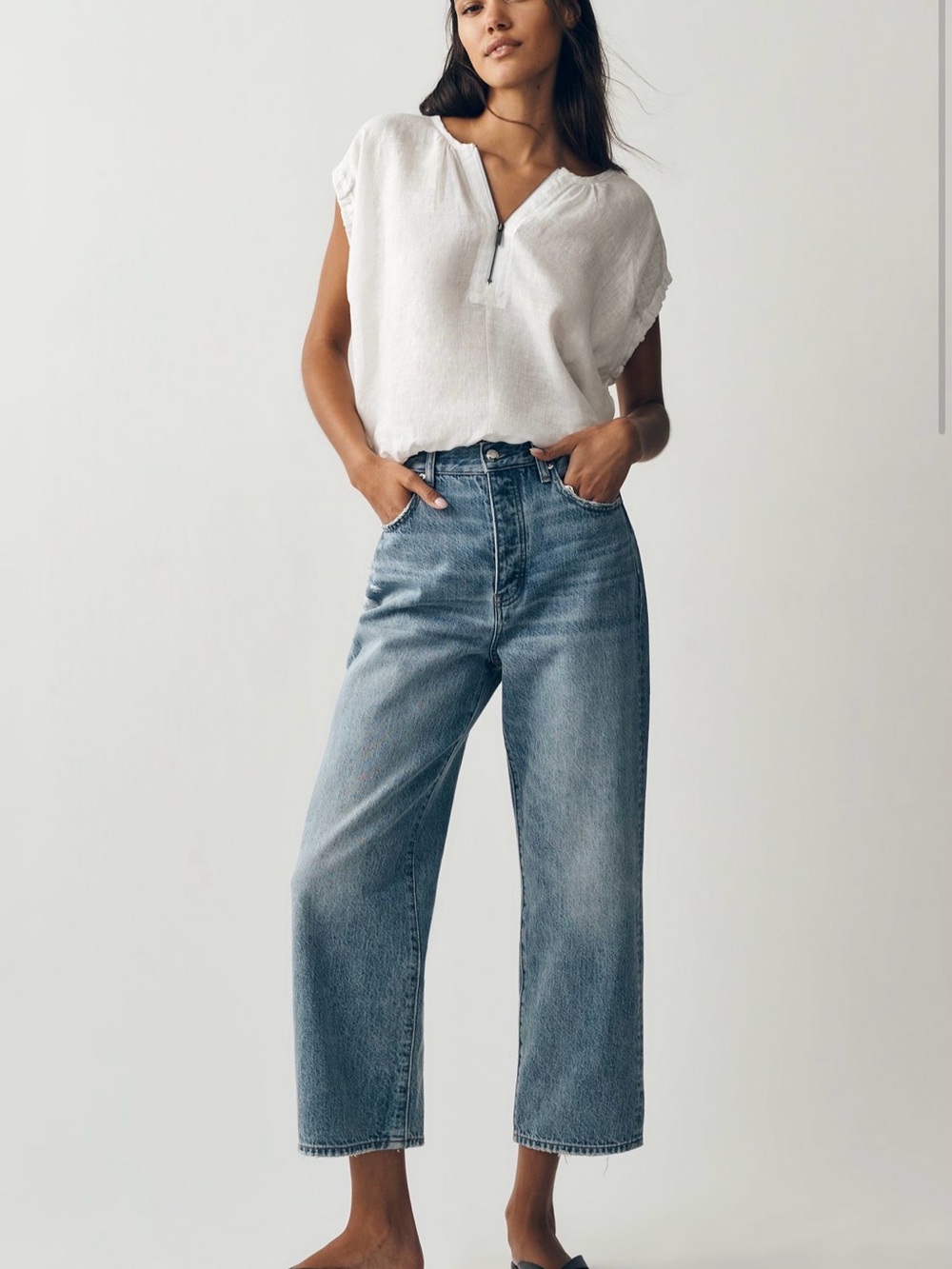 pistola High-Rise Wide Leg Jeans in Light Blue Wash